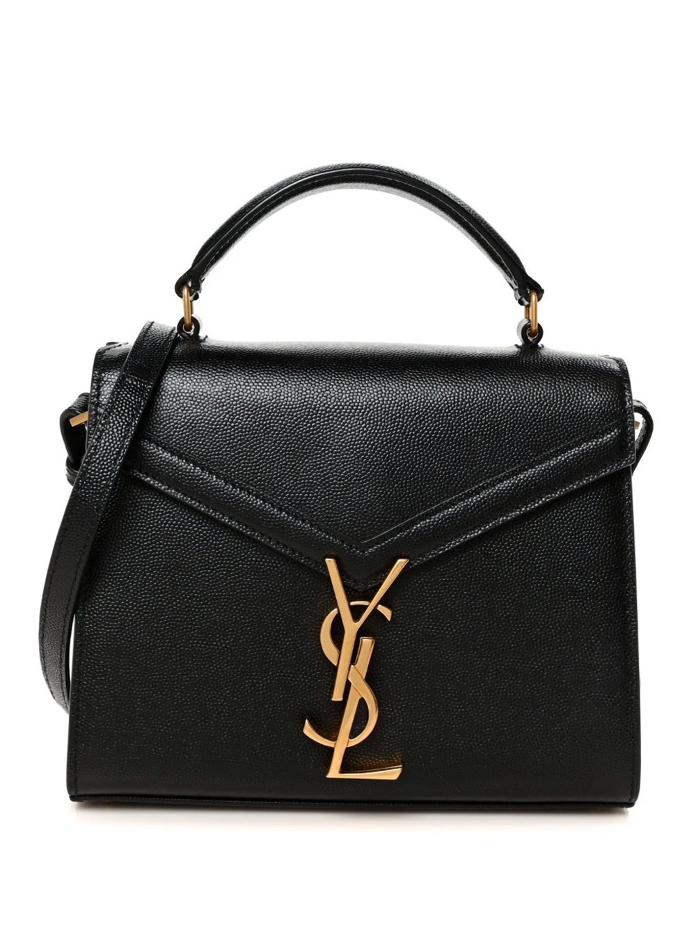 YSL Grain de Poudre Mini Classic Monogram Cassandra Top Handle Black